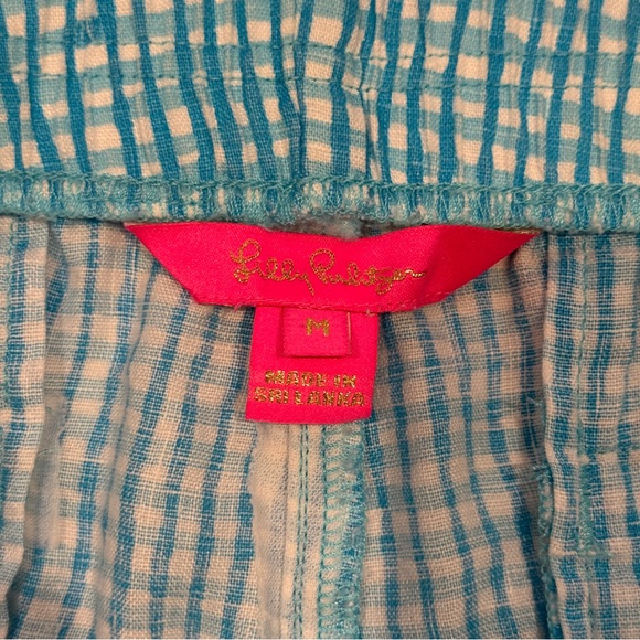 Lilly Pulitzer Lilo Linen Shorts in Seabreeze Blue Along The Same Line Medium - Picture 6 of 12